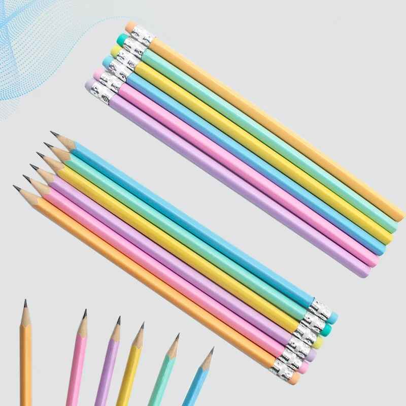 Оптовая продажа дешевая цена изготовленный на заказ Макрон деревянный подарок HB свинцовый шестиугольный круглый треугольный карандаш с