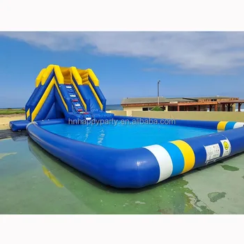 Lepai giant outdoor inflatable water slide pools swimming outdoor adult inflatable with slide