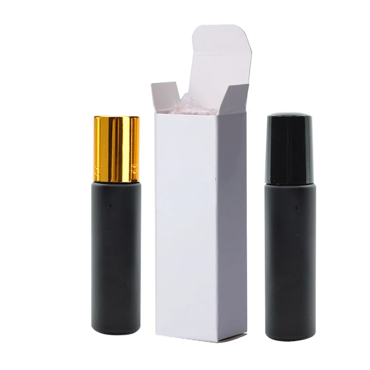 Fancy 10ml Small Box Roll on Bottle Packaging Boxes for Matte Glass Roll on Bottle with Stainless Steel Roller Ball