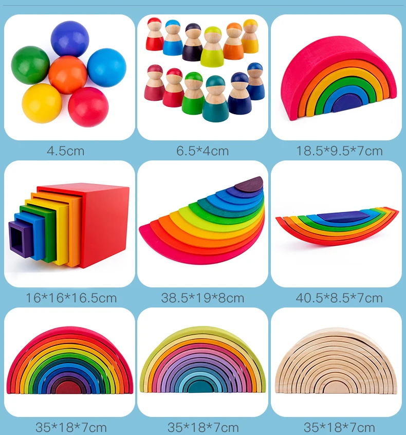 Beech Big Rainbow Building Blocks - Stacking Toys for Kids