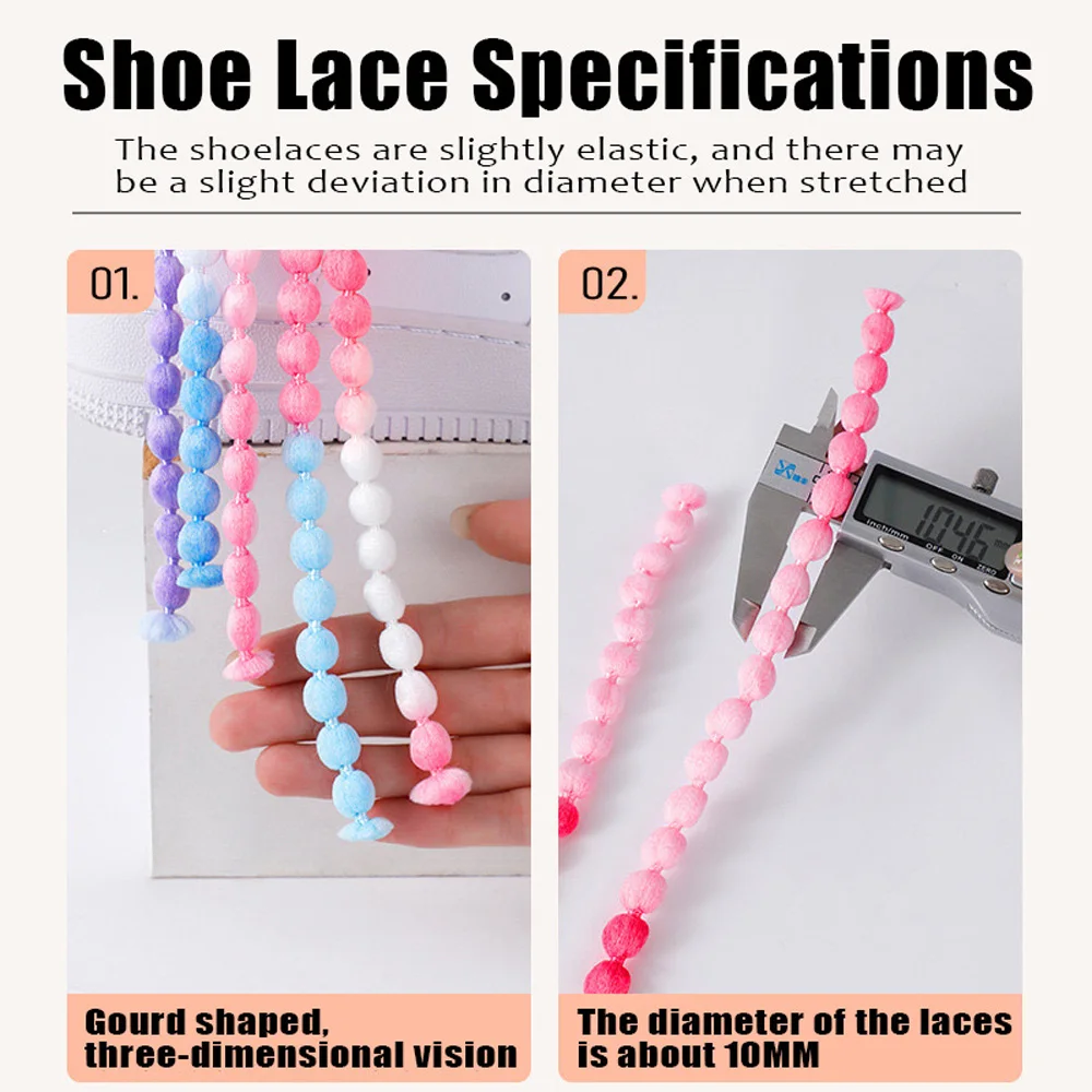 WEGOODZF Custom Colorful Elater Gourd Shaped Shoe Laces Soft High Quality Shoelaces for Cave Shoes and Bubble Shoes