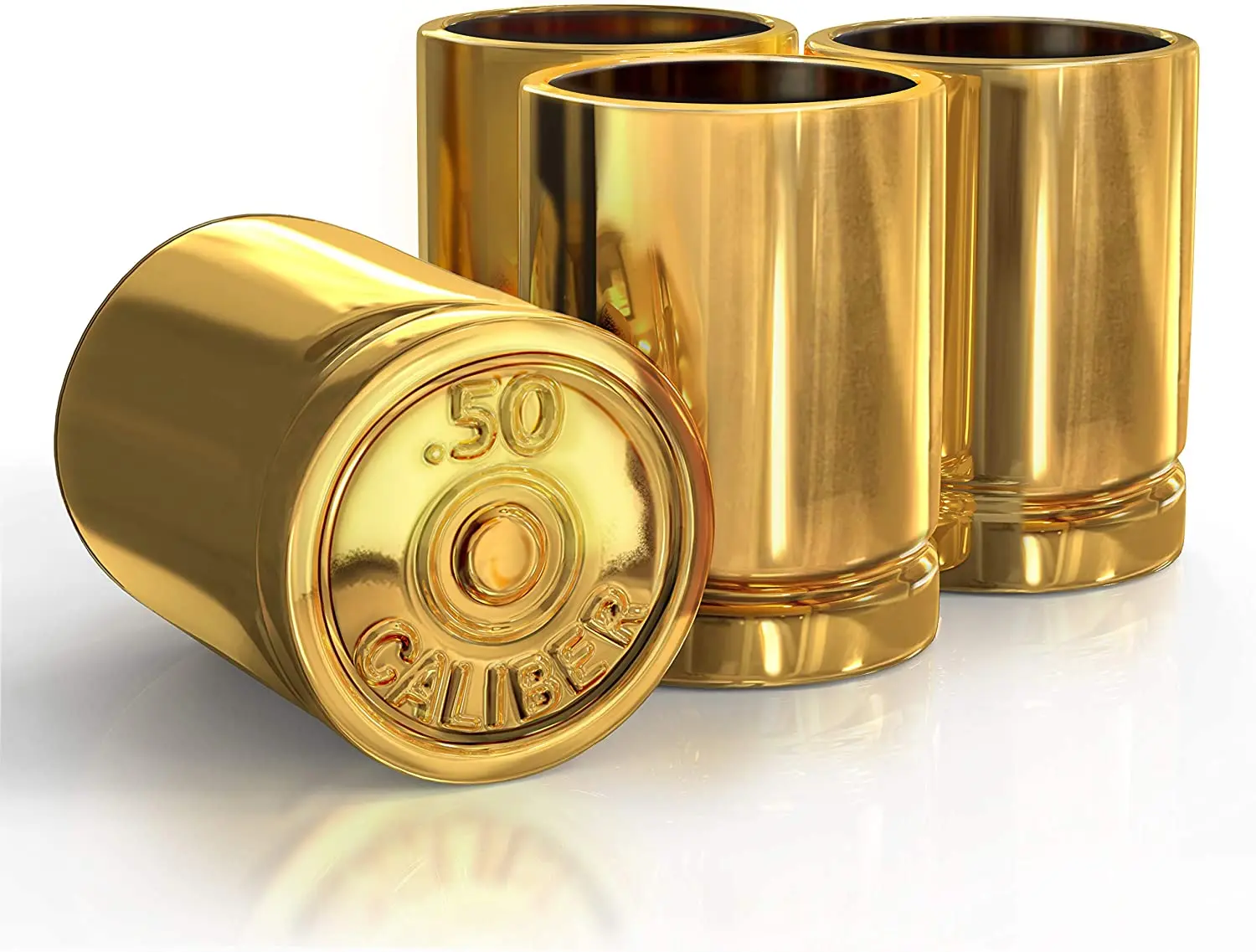 3 Oz Original 50 Caliber Bullet Casings Shape Shot Glasses Set Of 4 ...