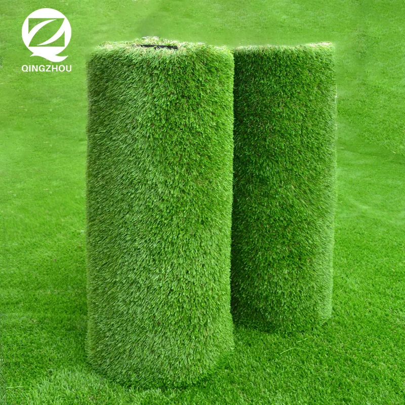 QINGZHOU Three-Color Landscape Outdoor Synthetic Grass Carpet Artificial Grass for Garden Decor