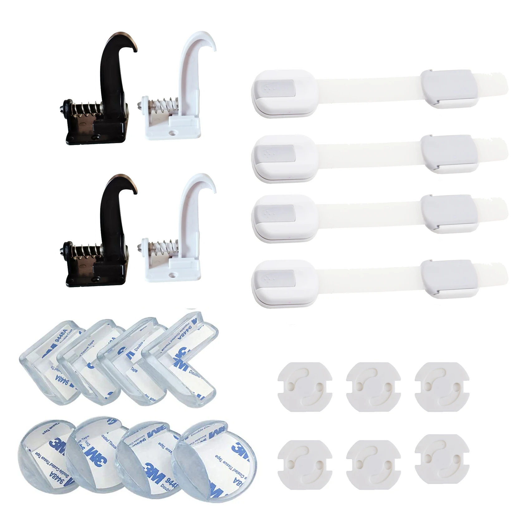 Complete Baby Proofing Kit - Child Safety Hidden Locks for Cabinets &  Drawers, Adjustable Safety Latches, Corner Guards and Outlet Covers - Baby  Proof Pack to Keep Your Child Safe at Home