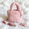Bolso tote de piel rosa