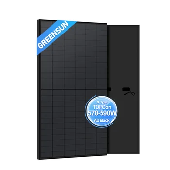 Topcon N Type Solar Panel 550w 560w 580w 590w Full Black Mono Half Cut ...