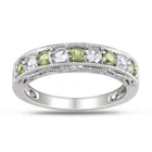 Hot Sale Anniversary Jewelry 925 Sterling Sliver Peridot Eternity Band Rings