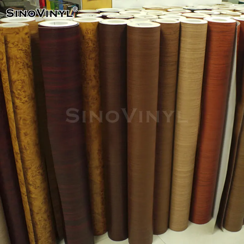 High Quality 0.18mm Thickness PVC Wooden Grain Texture Film Furniture Car Wrap Self Adhesive Vinyl Sticker