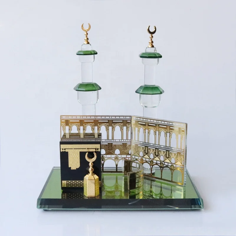 Muslim Islamic Crystal Decorations the Minaret of Mecca Mosque and Kaaba Ramadan Eid Gifts