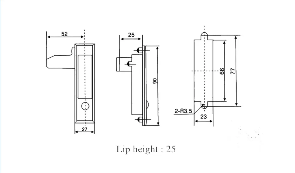 Ab5091 Zinc Alloy Electronic Door Flat Lock Small