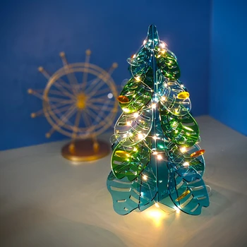Christmas Desktop Decoration Acrylic Christmas Tree Led Green Clear Acrylic Christmas Tree