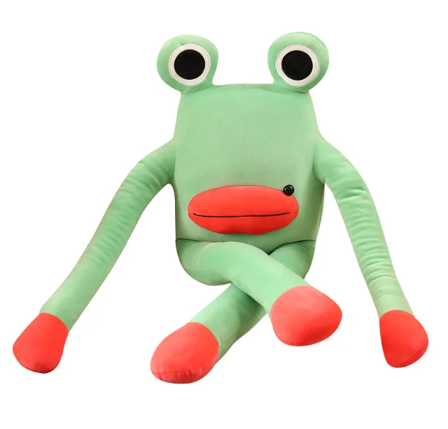 New Plush Cartoon Long Legged Frog Toy Doll Stuffed With Funny Sausage ...