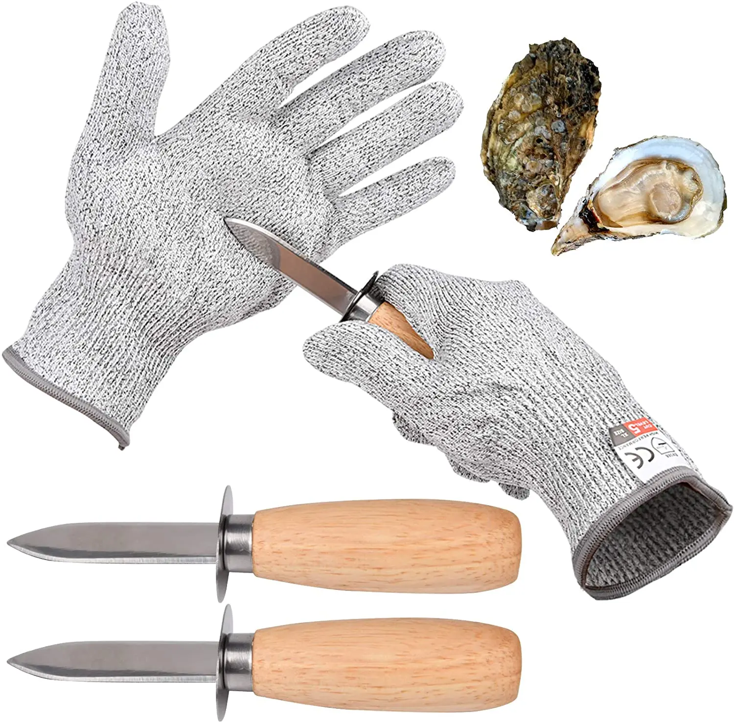 MGTECH 10 Pcs Oyster Shucking Knives, Bulk Oyster Shucker Clam Opener