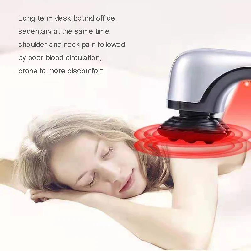 Handheld Body Infrared Massage Hammer Deep Tissue Massage for Shoulder Leg Foot Muscles Electric Double Head Full Body Massagers