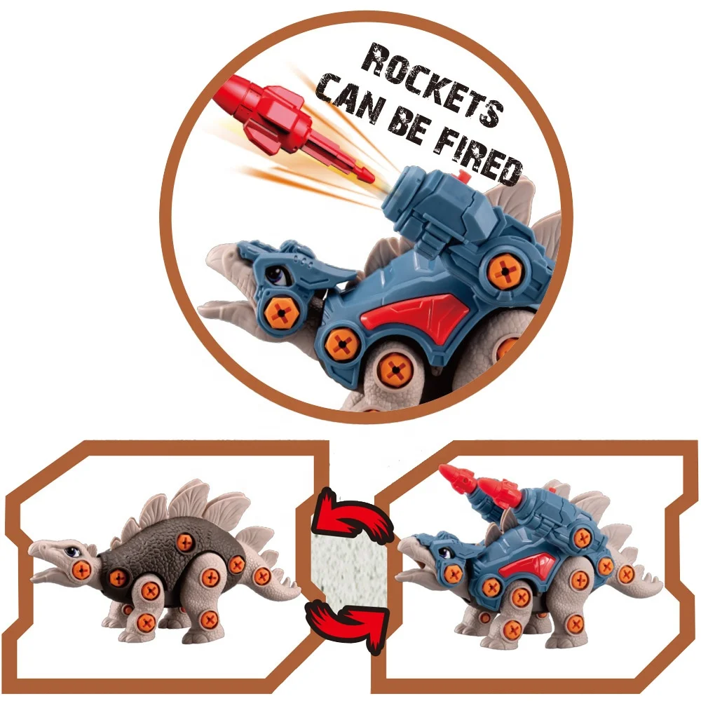 Giocattolo Educativo di Costruzione Dinosauro Fai-da-Te Blocchi Elettronici da Assemblare Dinosauro per Bambini con Valigetta Confezione Regalo