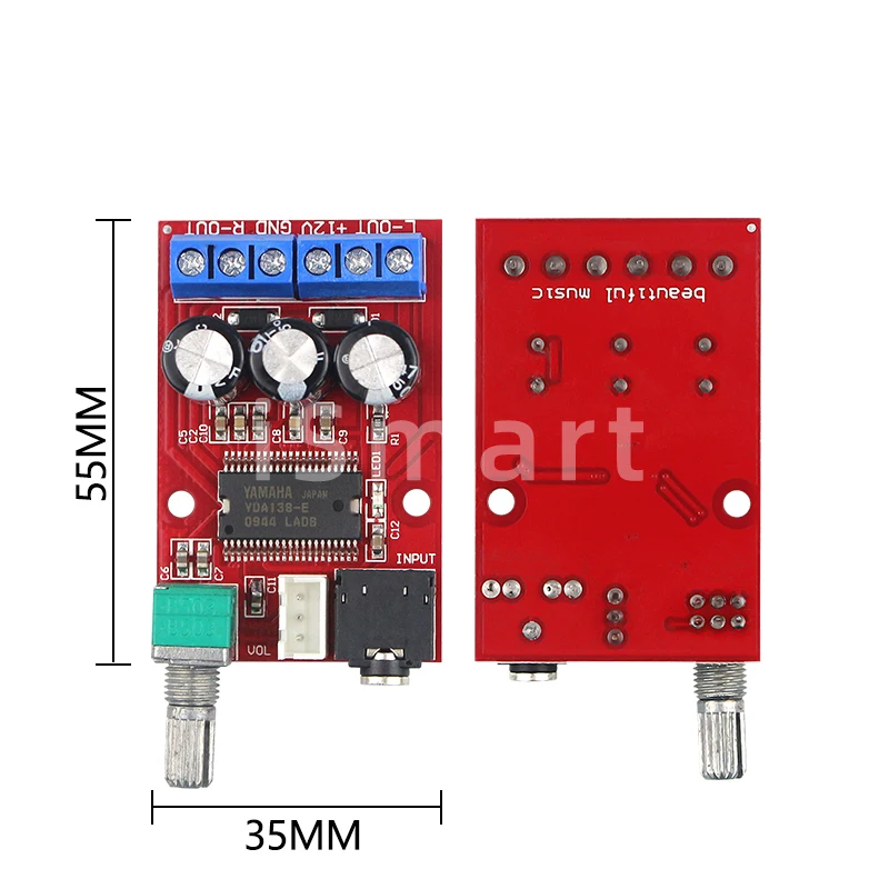 YDA138-D 12V 12W+12W Dual Channel Digital Audio Amplifier Board – DIY Amp Module