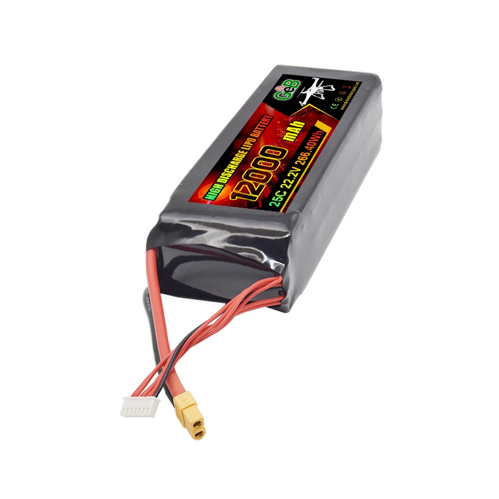 25C GEB 工場価格 Lipo ドローン バッテリー 6S 12000mah ドローン バッテリー 22.2V 6S 25C ドローン用充電式 Lipo バッテリー