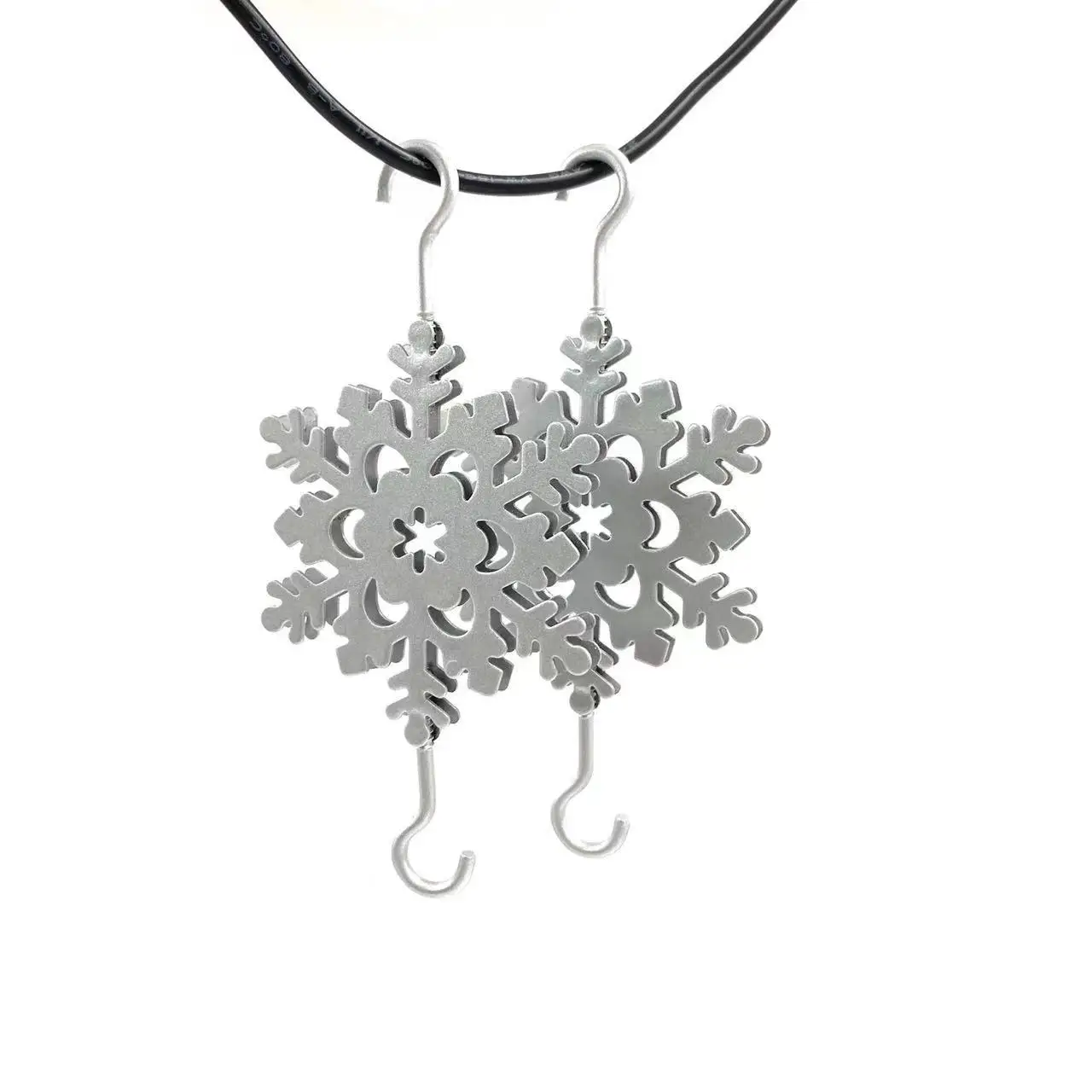 Christmas Tree Decoration Snowflake S Hook Christmas accessories Snow ornament silver novelty hooks supplier