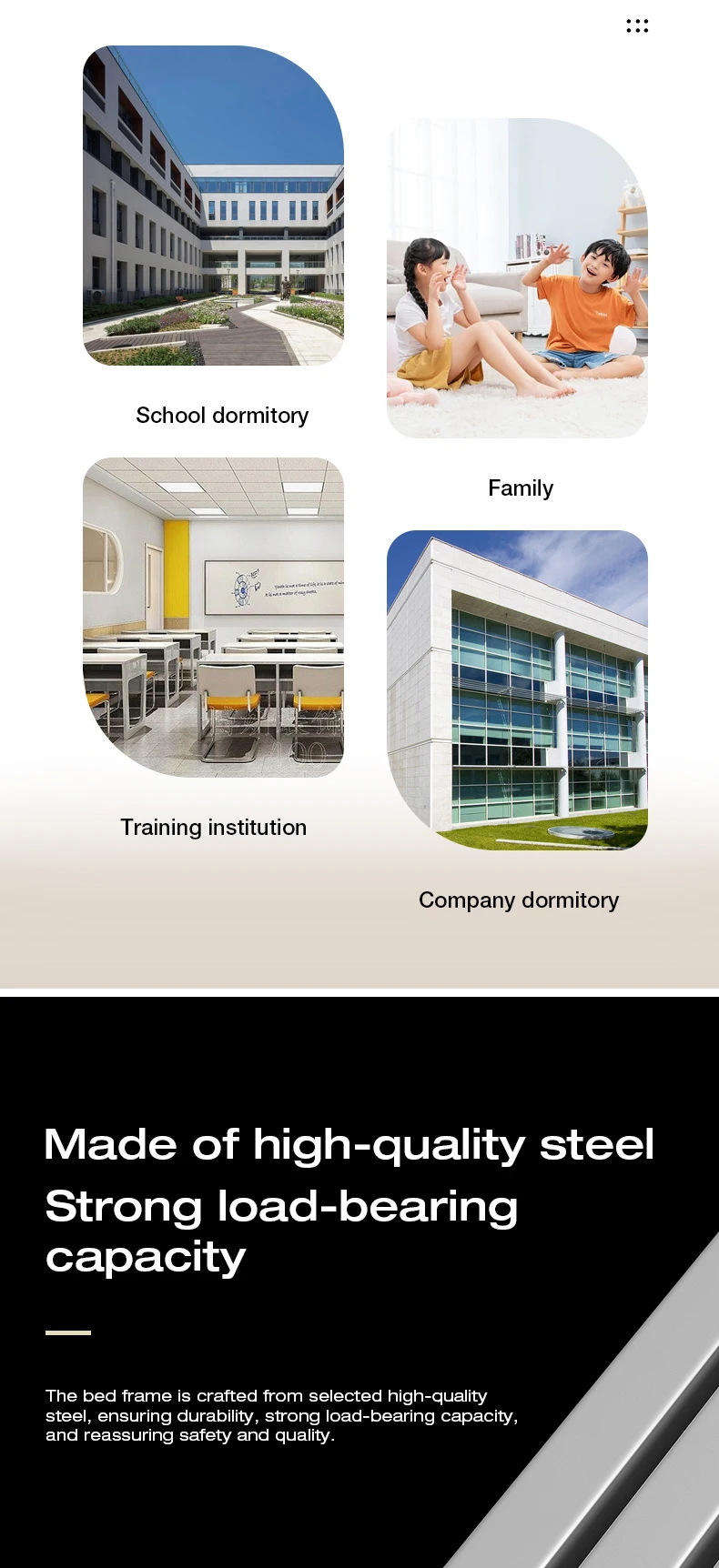 product double layer durable eco friendly space capsule dormitory bunk bed iron metal frame school apartment furniture-2