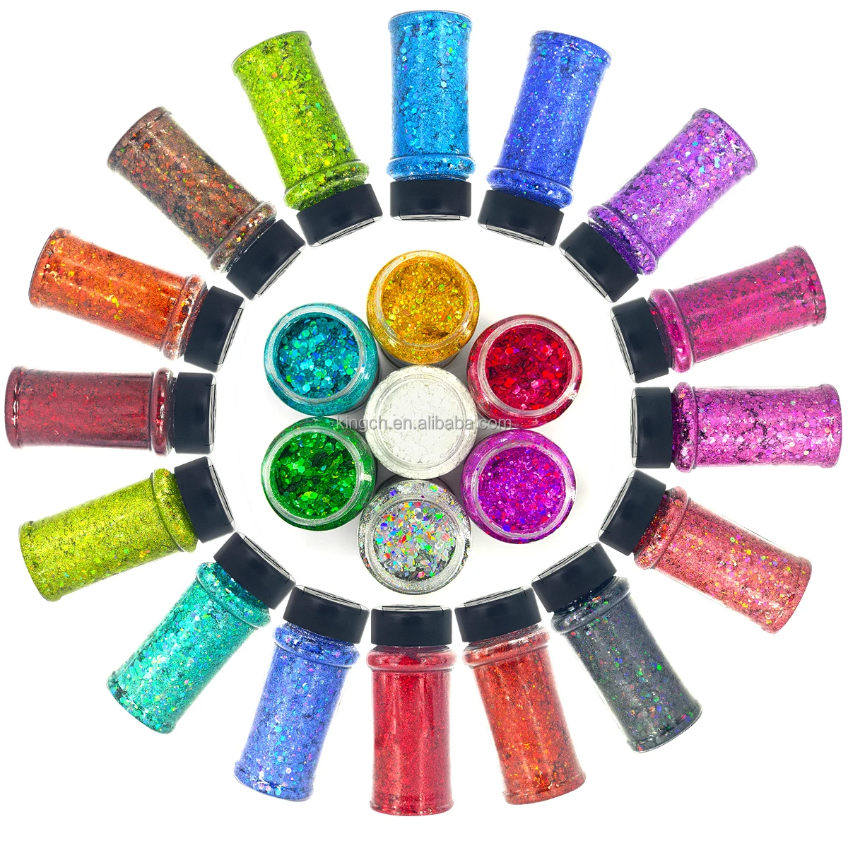 product holographic chunky glitter set 24 colors craft glitter for resin crafts tumblers nails body christmas halloween sequins flakes-7