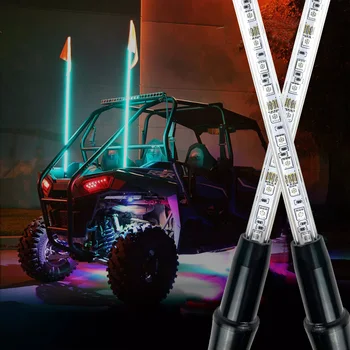 3ft-6ft Led Rock light antenna single color  whip lights  LED Flag Pole Whip Lightsfor SUV ATV UTV RZR