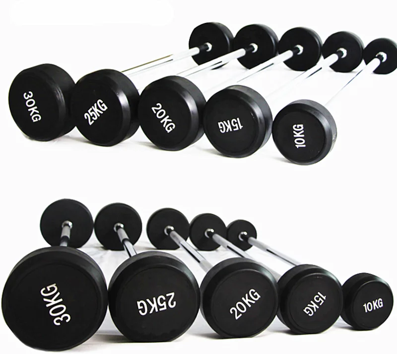 Штанга малая. 50kg rubber barbell. штанга с фиксированным весом. маленькая штанга для фитнеса. гантели с фиксированным весом.