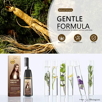 Organic Argan Natural Hair Dye Shampoo Fast Acting Cream Formula to Cover White and Brown Hair