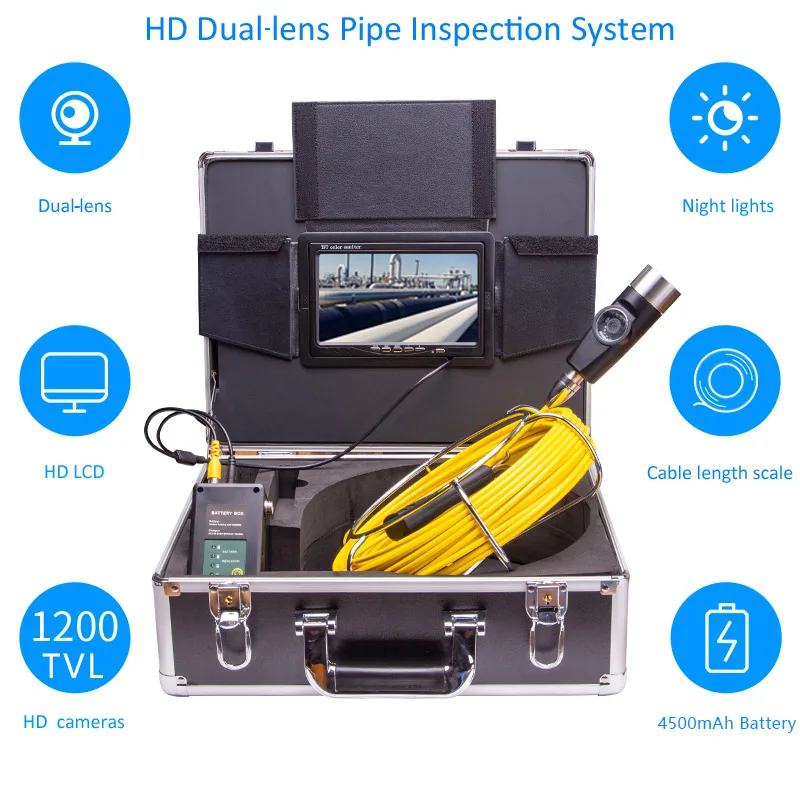 Factory Pipe Inspection Camera Inspection Camera  Pipe Drain Pipe Sewer Pipeline Inspection Camera Video with 12 White Light