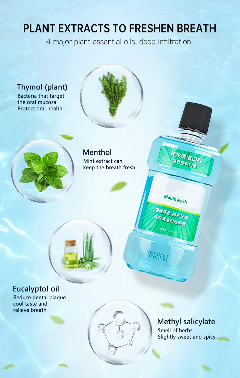 Private Label 250ml Natural Organic Teeth Whitening Oral Care Cleans