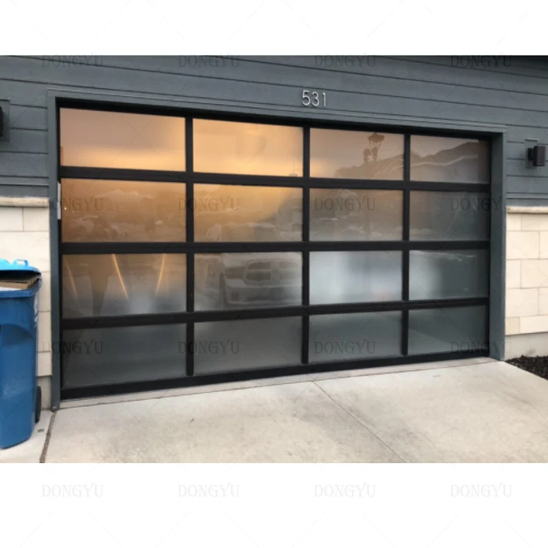 Smart Electric Remote Control Motor Sectional Panel Roll up  Wood Grain Galvanized Steel Carport Garage Door