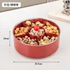 Red fruit platter [with lid - round shape]