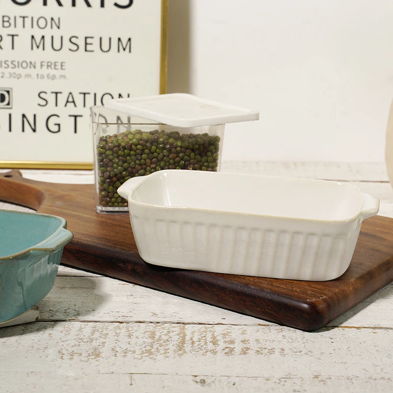 Highest Quality Classic China Ceramic Bakeware Dish or Pan Baking Lasagna Rectangular Ceramic Non Stickbaking Tray details