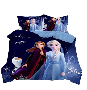 Hot sale 3D 100% cotton/polyester Frozen Anna and Elsa Digital Printing Kids Bedding set for kids