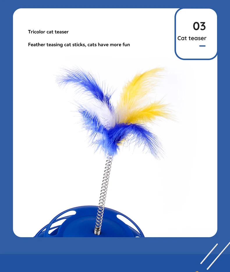New Cat Toy Interactive Three-layer Cat Turntable Track  Self Hi Toy Cat-teasing Stick  Wholesale supplier