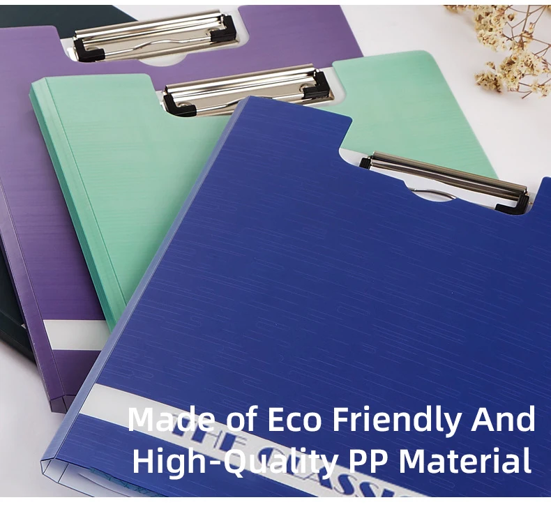 Custom Printed Logo Pp Clip Board A4 Folder Plastic Clipboard With