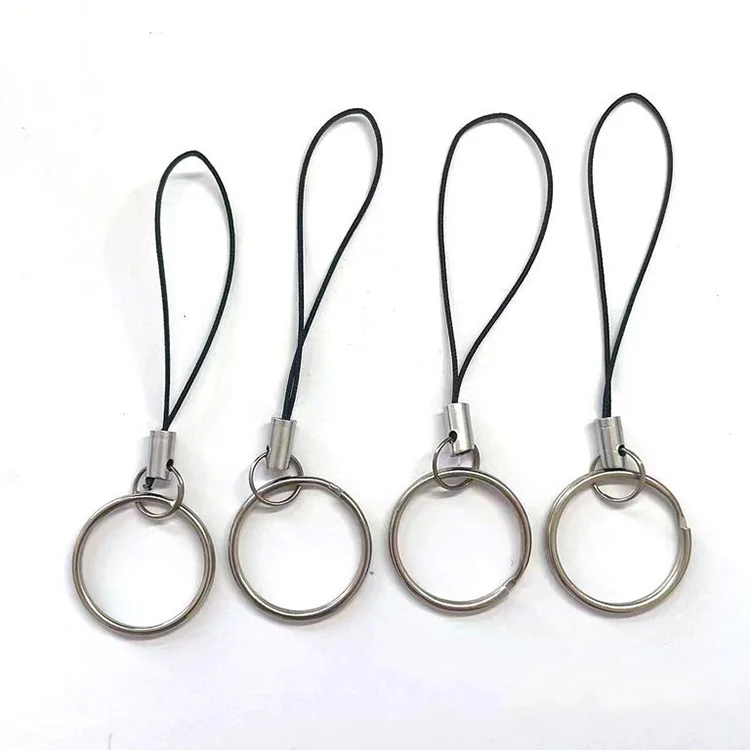 Key Rings with Lanyards for MP3 MP4 Player Split Key Chain Rings with Nylon Strap Cord for USB Flash Drive Cellphone Keyring