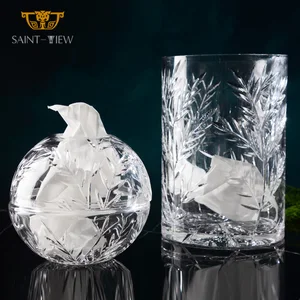Crystal Household Dustproof Lid Desktop Napkin Storage Case Tissue Box Holder for Living Room