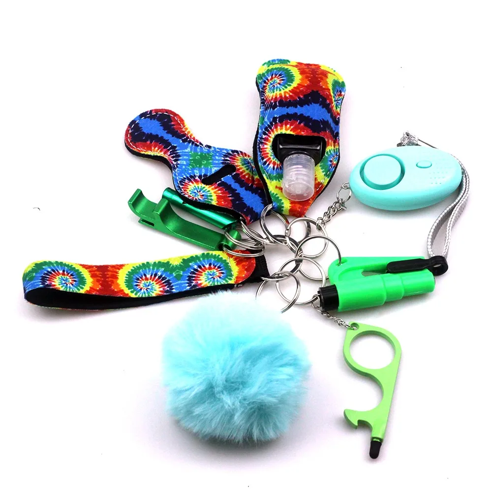 Personal Alarm Keychain 130db For Self Defense Keychain Set Wholesale Women's Safety Key Chain