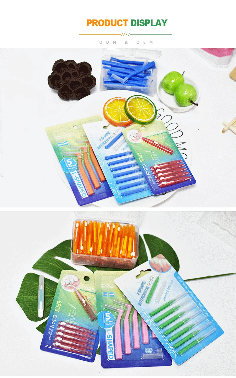 Ecofriendly L Shape Pullpush Dental Brush Interdental Brush Soft