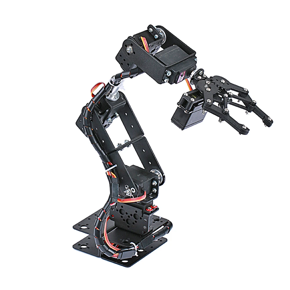 6 DOF Robotic Arm Kits DIY Unassembled Robot Arm Mechanical Manipulator w/ Servo 
