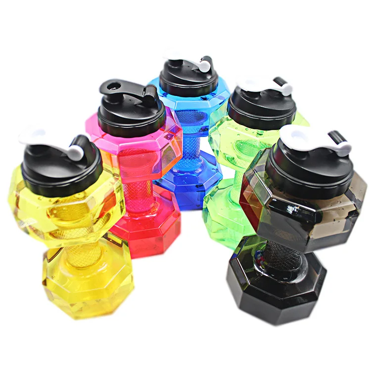 Dumbbell Large Clear Plastic Sports Water Bottle Large Capacity