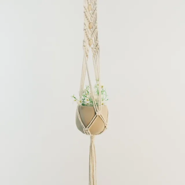 Macrame Woven Plant Hangers Decorative Home 100% Polyester Fibre Wall Hanging Basket Decorations