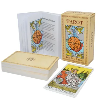 Factory direct sale custom english tarot cards deck set with guide book custom tarot cards wholesale