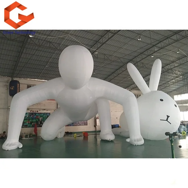 Custom Giant Inflatable Human Model Festivals LED Lamp Balloon Character Party Event Digital Printing Oxford Sea Available