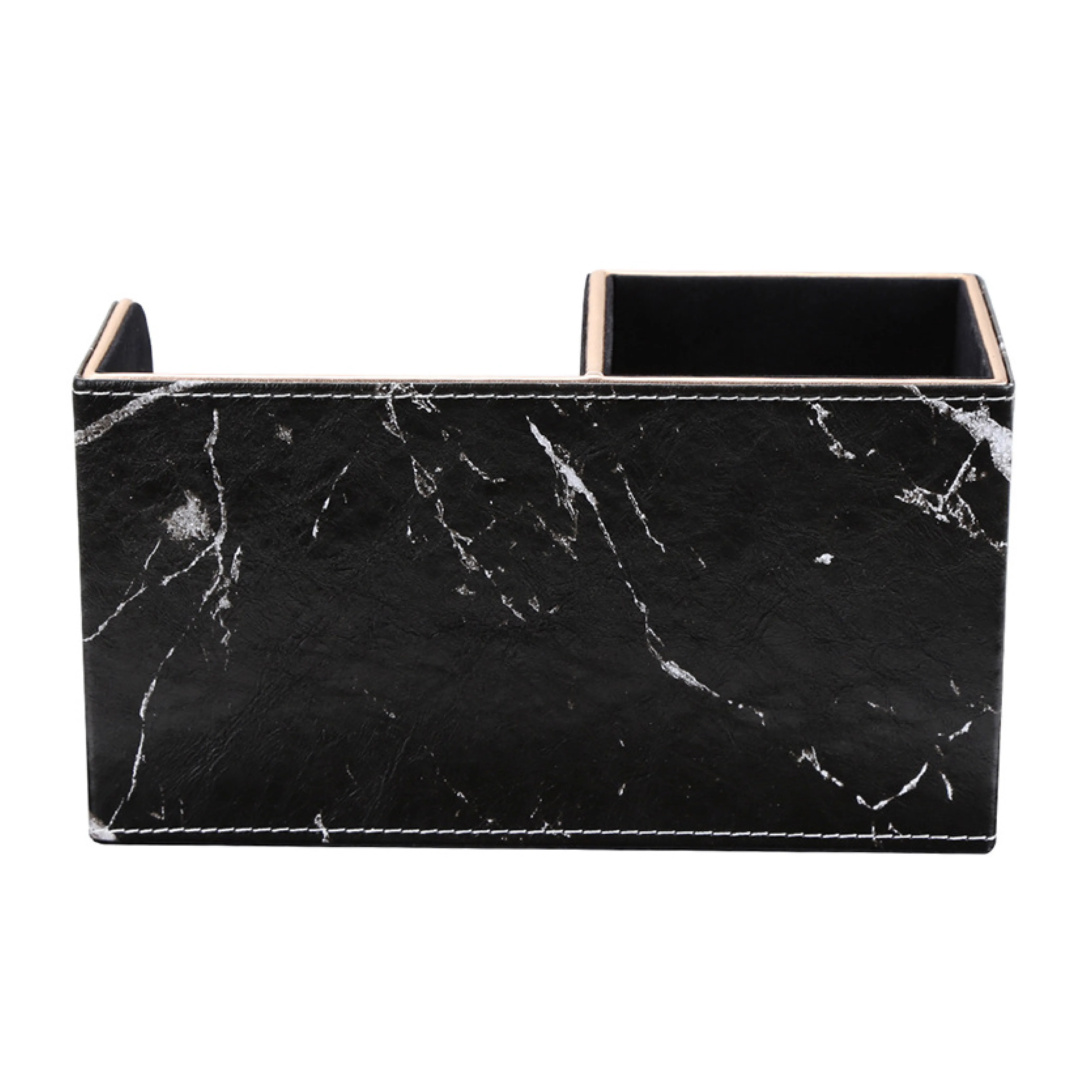 Multi-function Storage Box Custom logo Pu Leather Marble Grain Stationery Business Card Holder Office Home Table Desk Organizer