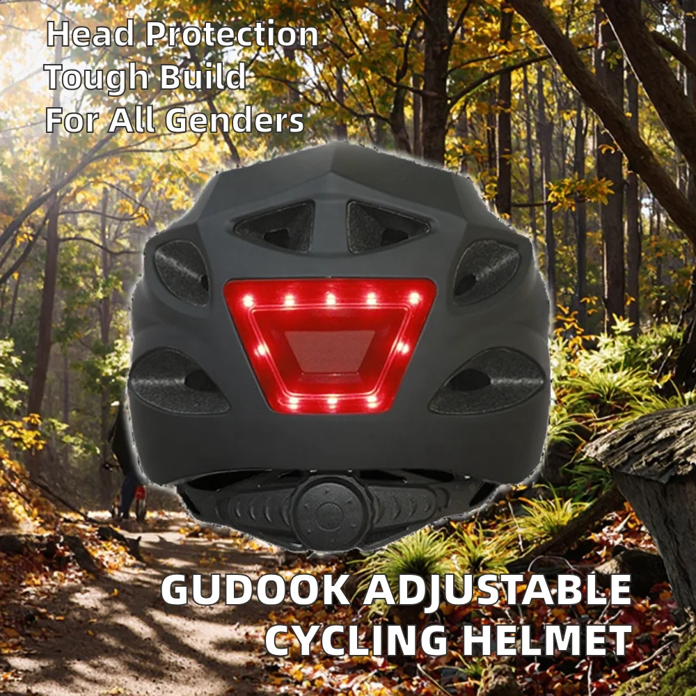 Adjustable Bicycle Helmet With Light For Adults And Mountain Bikes_voghion.com