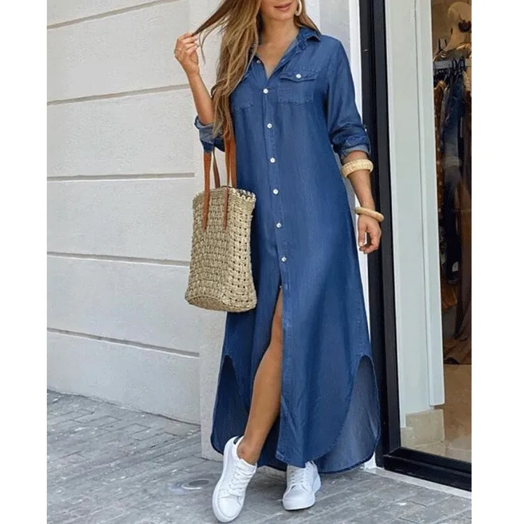 Dress Casual Women,Loose Shirt Dress 