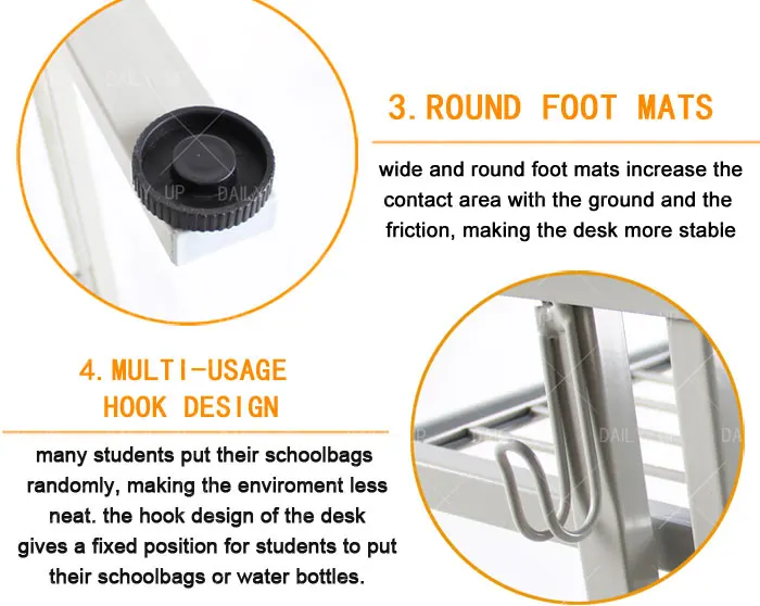 Double seat school desk and chair secondary school desk and chair school furniture student desk and chair