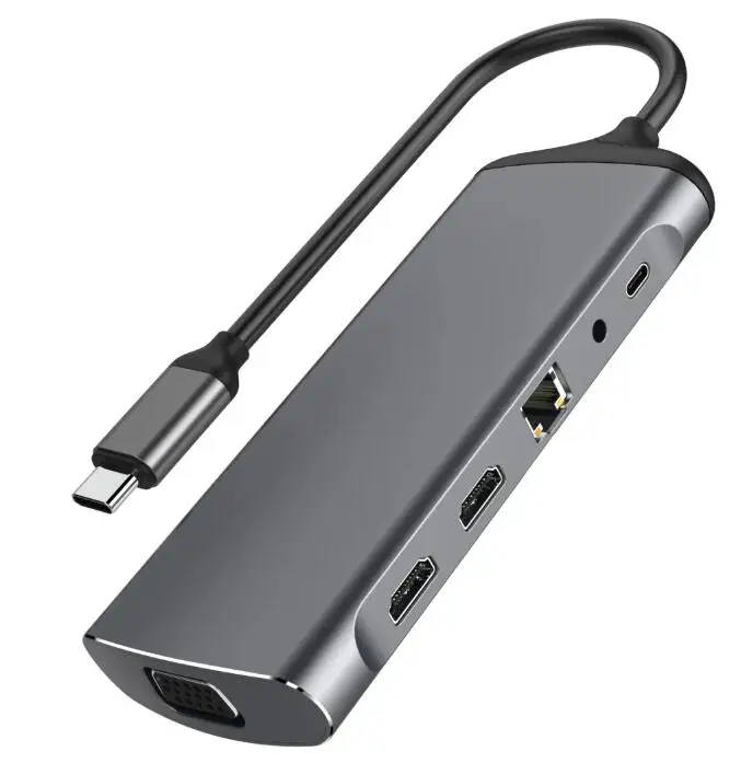 Многопортовый адаптер 3,1 Type C Hub Док-станция USB C Hub 10 в 1 адаптер USB C Hub
