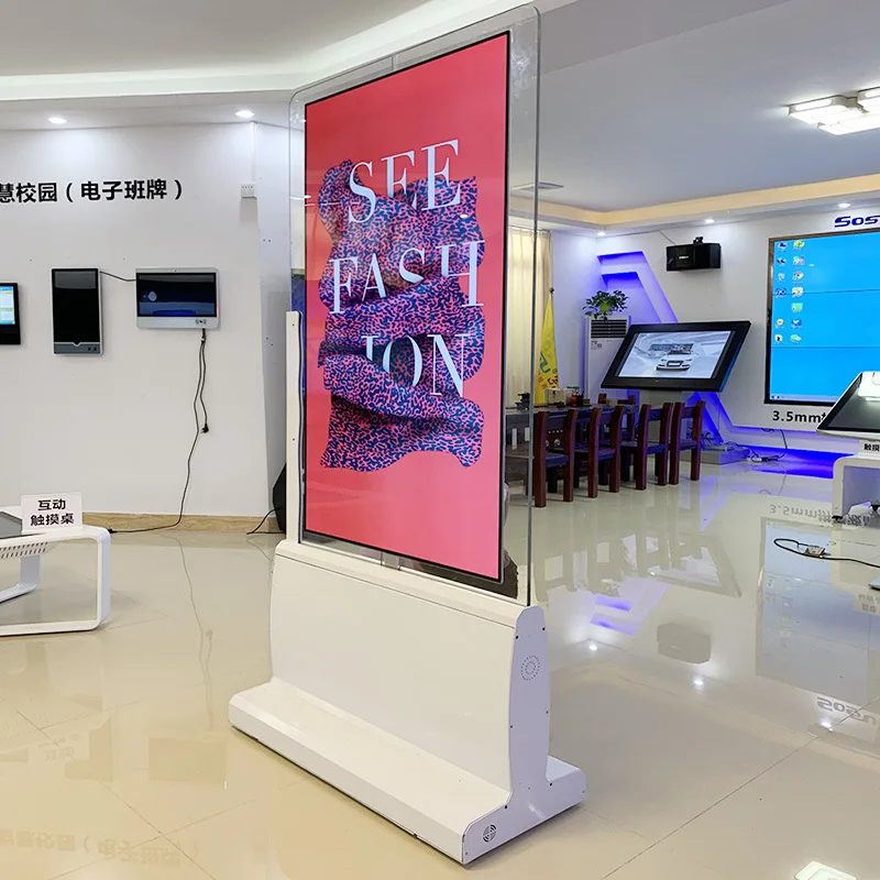 Indoor 55 Inch Touch Screen OLED Display KIOSK Transparent OLED Screen 3 Years Warranty